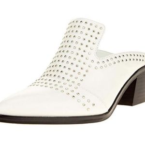 COPY - 1State Women's White Mule with Silver Studs